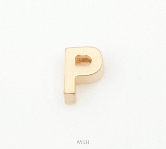 Upper Case Letter "P" in Matte Rhodium, Capital Letter "P" / MMRH-001-B (P)