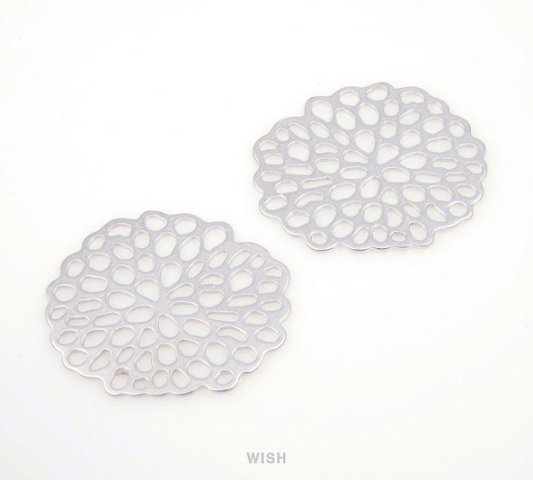 Flower in Bloom in Matte Rhodium, Flower Charms / MMRH-094-P