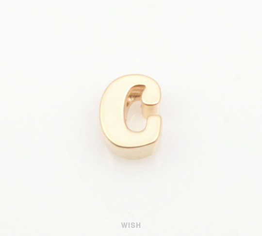 Lower Case Letter "c" in Matte Rhodium, Small Letter "c" / MMRH-002-B (c)