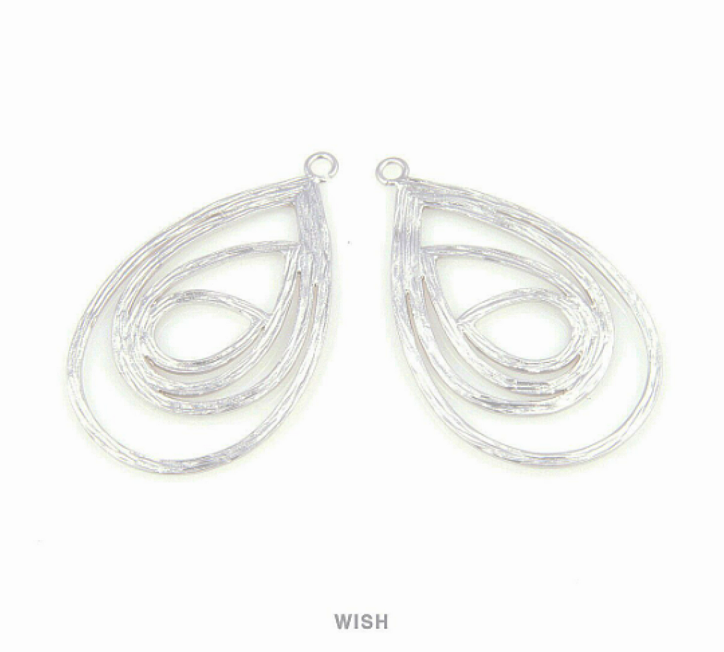 Teardrop in Teardrop Pendants in Matte Rhodium, Teardrop Charms / MMRH-036-P
