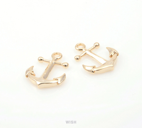 Anchor Pendants in Gold, Anchor Charms / MG-145-P