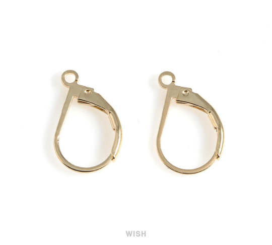 10pcs Clip Ear Wire Earrings in Gold, Clip Hoop Earrings / FG-030-E