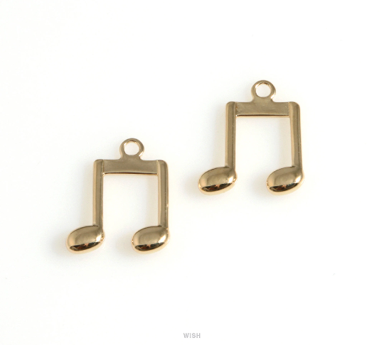 Musical Note Charm in Gold, a Dotted Quarter Note Pendants / MG-617-P