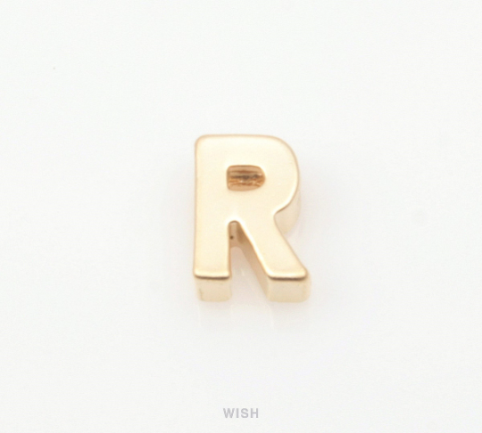 Upper Case Letter "R" in Matte Rhodium, Capital Letter "R" / MMRH-001-B (R)