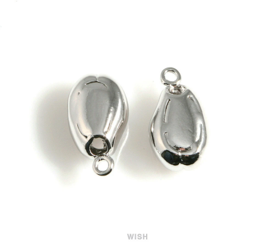 Seashell Pendants in Rhodium, Gastropod Shell Charm /MRH-504-P