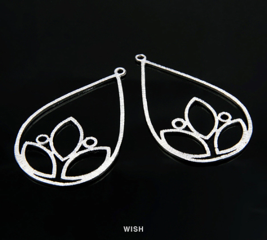 Marquise in Teardrop Pendants in Matte Rhodium, Marquise Charms /MMRH-123-P