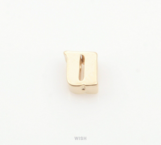 Lower Case Letter "u" in Matte Rhodium, Small Letter "u"/ MMRH-002-B (u)