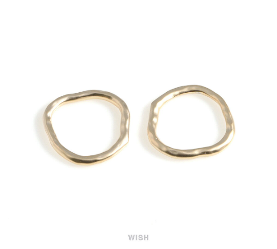 Hammered Circle Pendants in Matte Gold, Hammered Circle Charm / MMG-572-P