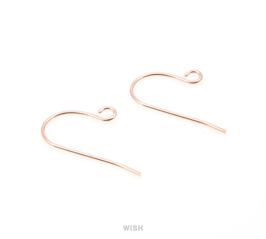 10pcs Loop Fish Hook Earrings in Rose Gold, Fish Hook Earrings / FRG-008-E