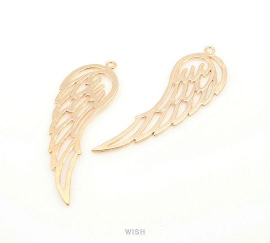Angel Wing Pendants in Matte Gold, Angel Wing Charm / MMG-192-P