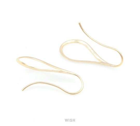 Teardrop Hook Earrings in Matte Gold, Teardrop Ear Hook / MMG-107-E