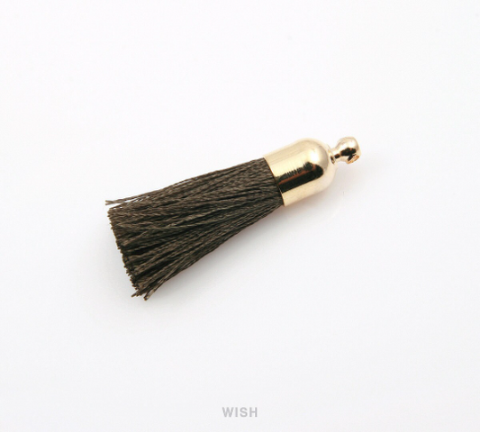 Olive Thread Tassel with Bell Cap in Gold / TOVG-001-T (Small)