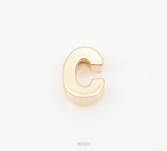 Upper Case Letter "C" in Matte Rhodium, Capital Letter "C" / MMRH-001-B (C)