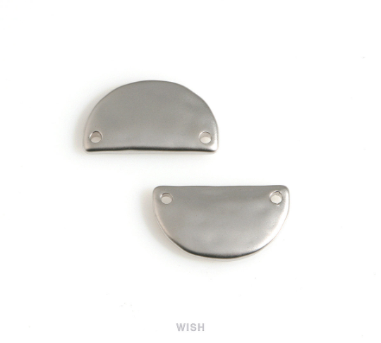 Hammered Semicircle Charm in Matte Rhodium, Hammered Semicircle Pendants / MMRH-632-P