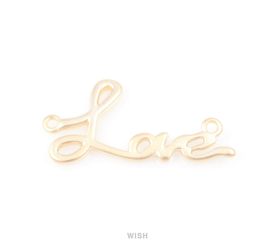 Love Words Pendants in Matte Gold, Love Letter Charms / MMG-050-P