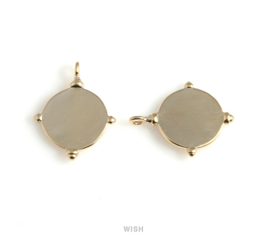 Steering Pendants in Matte Gold, Steering Wheel Charm / MMG-528-P