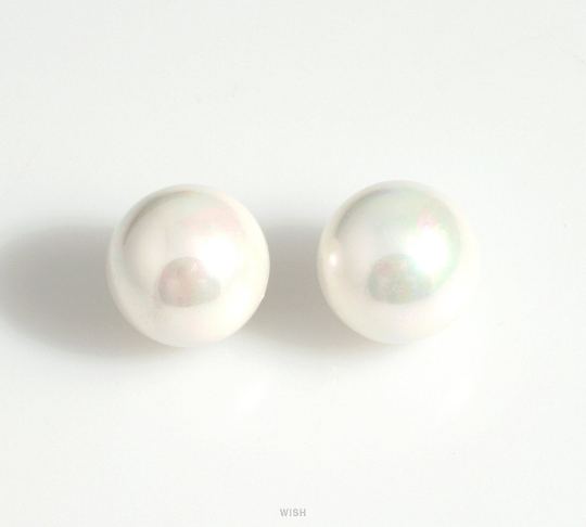 Half Drilled Mother of Pearl, 10mm Round Mother of Pearl / PLWHS-01 (10 pcs)