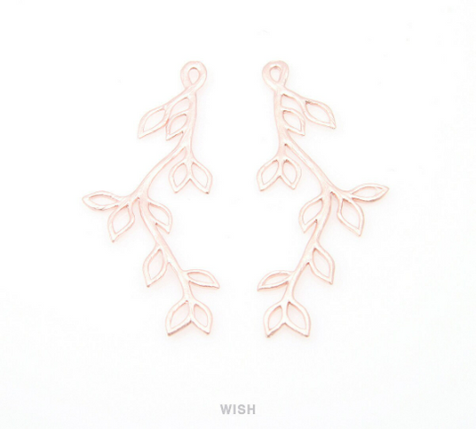 Twig Branch Pendants in Matte Rose Gold, Twig Charm / MMRG-077-P