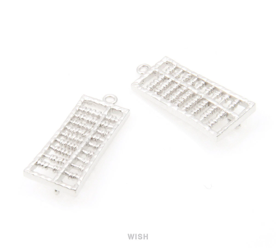 Abacus Connectors in Matte Rhodium, Abacus Charm / MMRH-078-C