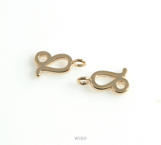 Leo Zodiac Sign Pendants in Gold, Zodiac Charm /  MG-453-LE