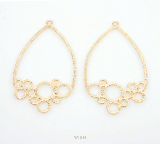 Bubbles in Teardrop Pendants in Matte Gold, Bubbles Charms / MMG-122-P