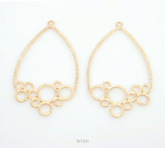 Bubbles in Teardrop Pendants in Matte Gold, Bubbles Charms / MMG-122-P