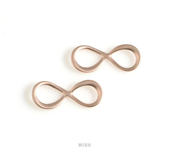 Infinity Pendants in Matte Rose Gold, Infinity Circle Charm/ MMRG-640-P