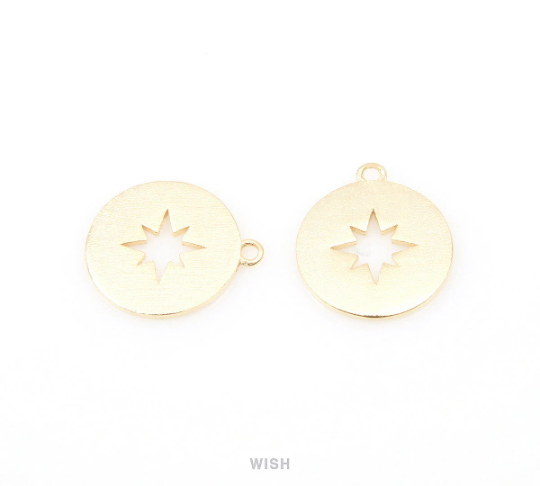 Compass Pendants in Matte Gold, Compass Charm / MMG-075-P