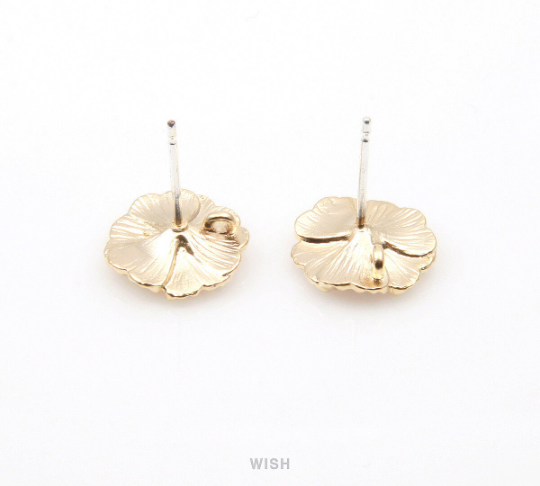 Flower Stud Earrings in Matte Gold, Cosmos Ear Studs / MMG-304-E