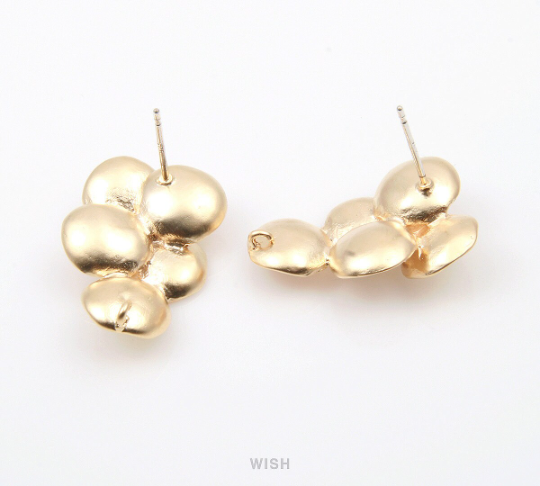 Concave Stud Earrings in Matte Gold, Concave Earrings / MMG-244-E