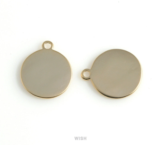 Evil Eye Disc in Matte Gold, Evil Eye Coin Charm / MMG-473-P