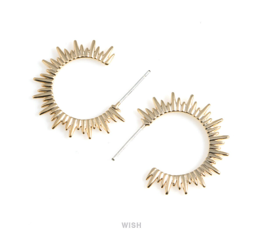 Sun Stud Earrings in Matte Gold, The Sun Ear Studs / MMG-521-E