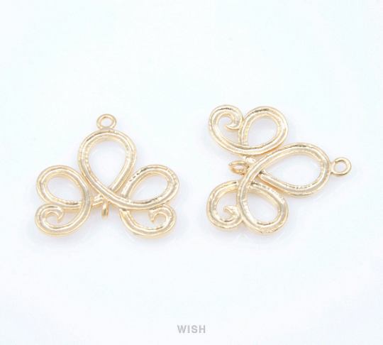 Lotus Connectors in Matte Gold, Lotus Emblem Charms / MMG-115-P