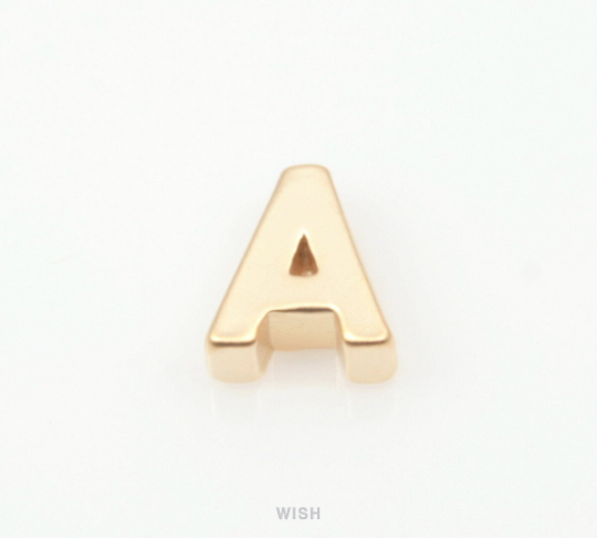 Upper Case Letter "A" in Matte Rhodium, Capital Letter "A" / MMRH-001-B (A)