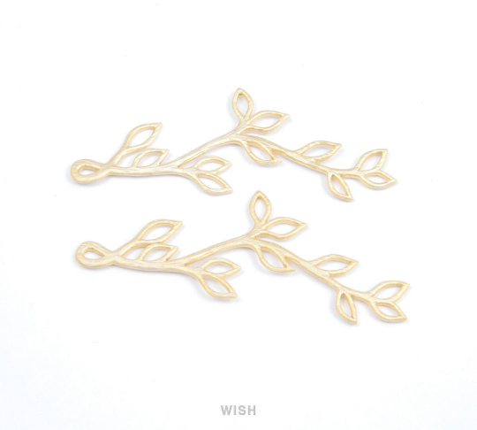 Twig Branch Pendants in Matte Gold, Twig Charm / MMG-077-P