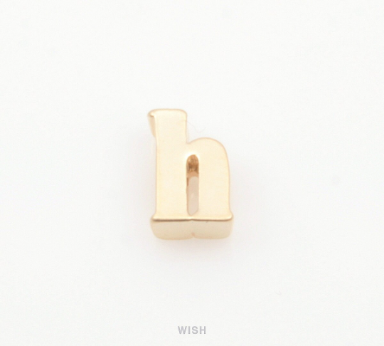 Lower Case Letter "h" in Matte Rhodium, Small Letter "h" / MMRH-002-B (h)