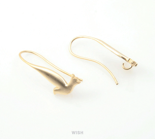 Dove Hook Earrings in Matte Gold, Dove Ear Hook / MMG-174-E
