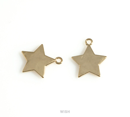Textured Star Charm in Gold, Star Pendant / MMG-689-P