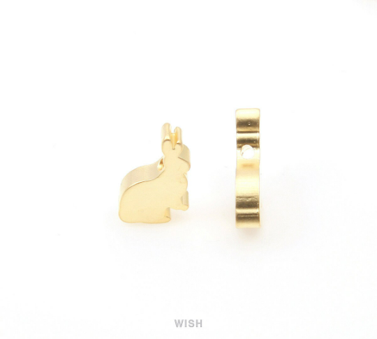 Rabbit Beads Pendants in Matte Gold, Bunny Beads /MMG-080-B