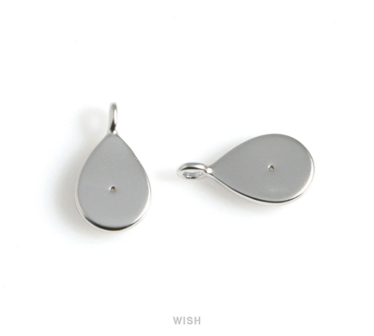 North Star Cubic Zirconia Drop Pendant in Matt Rhodium, CZ Star Drop Charm / MMRH-440-P