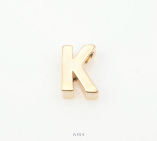 Upper Case Letter "K" in Matte Rhodium, Capital Letter "K" / MMRH-001-B (K)