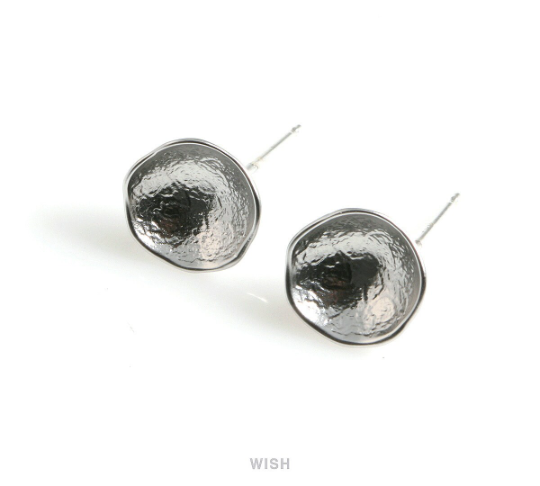 Concave Stud Earrings in Matt Rhodium, Concave Studs / MMRH-481-E