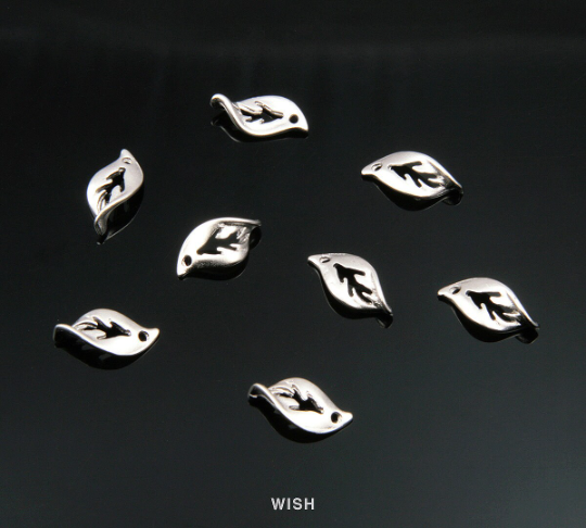 Fallen Leaves Pendants in Matte Gold, Small Leaves Charms / MMG-152-P