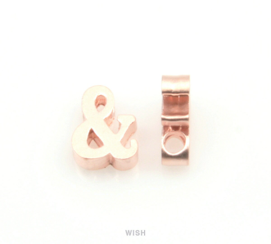 Ampersand Letter in Matte Rose Gold, Letter Charm / MMRG-001-B (&)