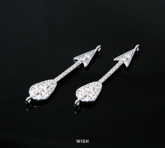 Arrows Connectors in Rhodium, Arrows Charm / MRH-147-C