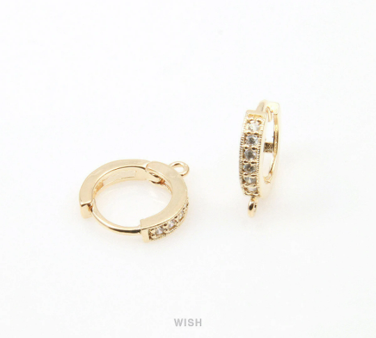 Cubic Earrings in Gold, 6 Cubic Hoop Earrings /CG-001-E