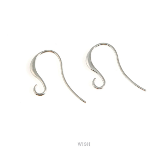 Fish Hook Earrings in Gold, Hook Earrings / FG-001-E (10 pcs)