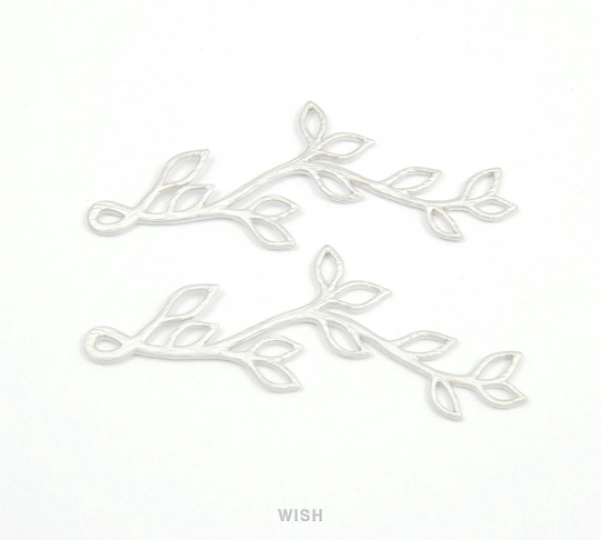 Twig Branch Pendants in Matte Rhodium, Twig Charm /MMRH-077-P