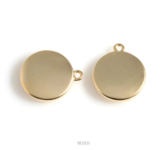 Evil Eye Disc in Matte Gold, Evil Eye Coin Charm / MMG-520-P