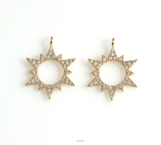 The Sun Pendants with Cubic Zirconia in Rhodium / CRH-090-P